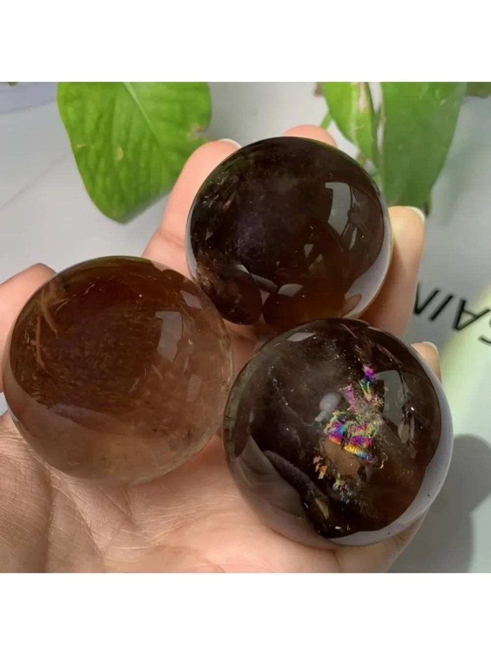 Large Smoky Quartz Crystal Sphere - Natural Healing Gemstone Ball for Home Decor